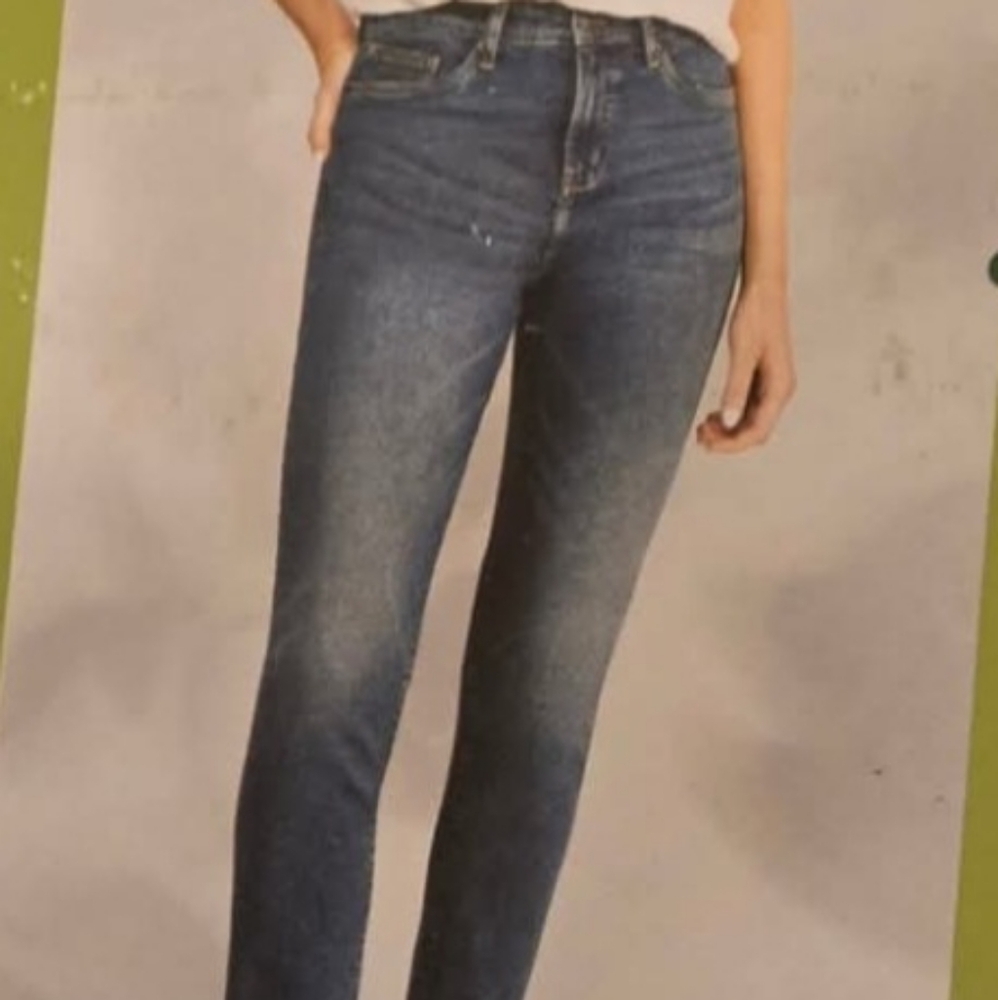 Nwt SERRA Blue Straight Leg Jeans, Sz Med, Dark Wash - Picture 2 of 7